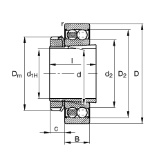 {(dio)S 2206-K-2RS-TVH-C3 + H306, (j) DIN 630  DIN 5415 (bio)(zhn)Ҫߴ, F׺;oɂ(c)ܷ